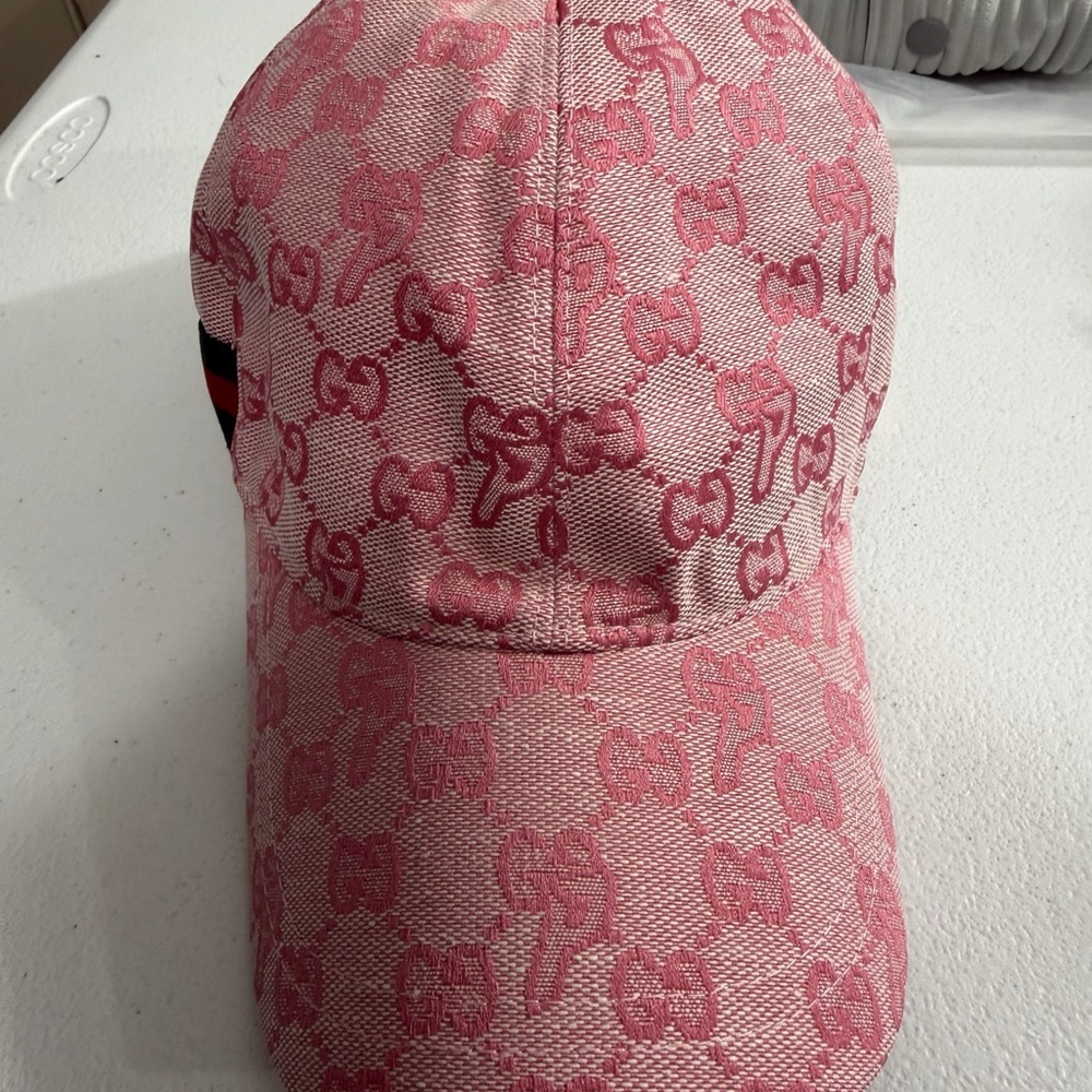 Palace x Gucci GG-P Canvas Baseball Hat Pale Pink FW22